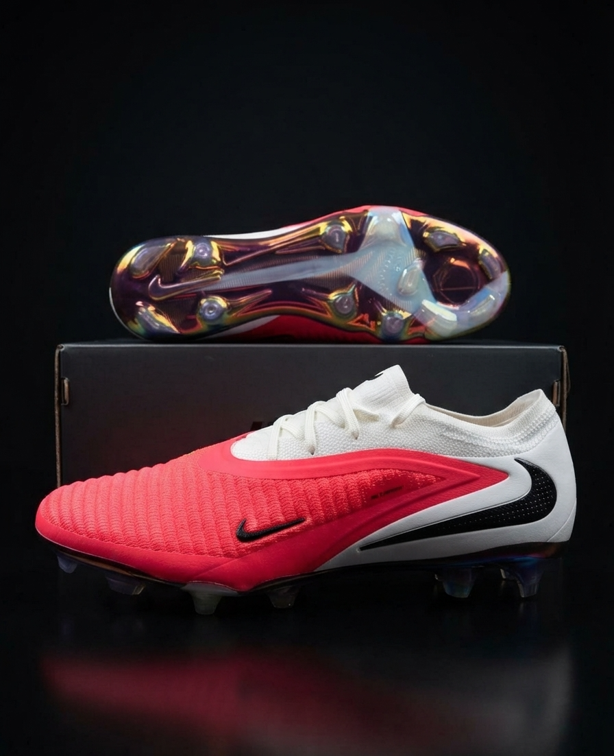 Phantom 6 Low Elite — rojo blanco (FG, césped natural)